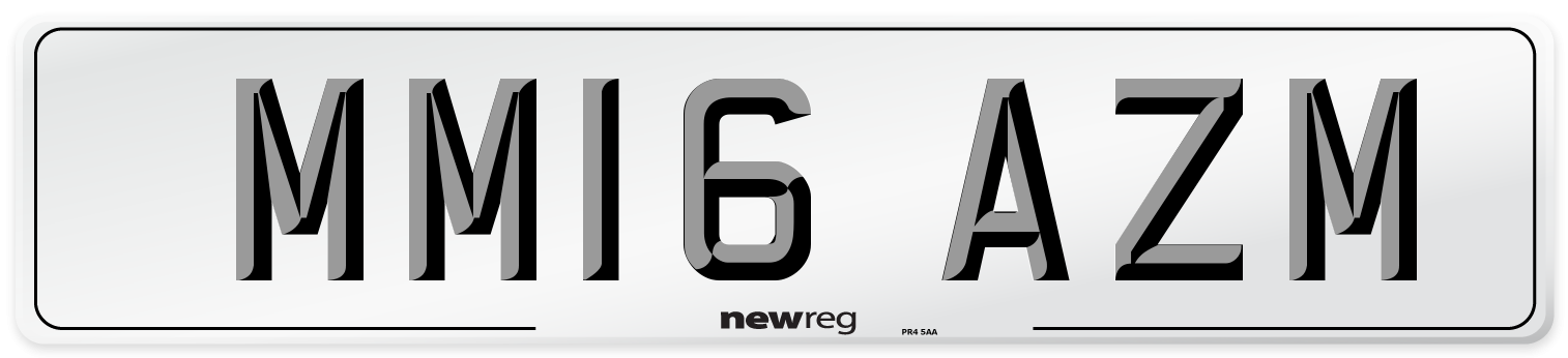 MM16 AZM Number Plate from New Reg